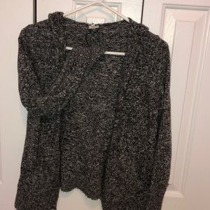 Black hooded cardigan